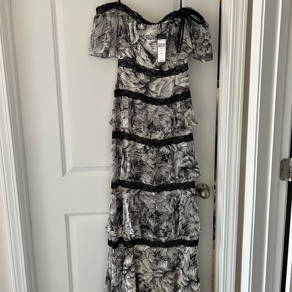 BCBGMaxAzria Dresses & Skirts - BCBG Maxazria - black and white floral print long dress